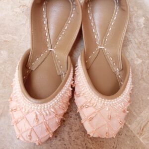 Peach Pearl Elegance Khussa